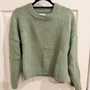 Abercrombie & Fitch Wedge Crew Sweater in Green
